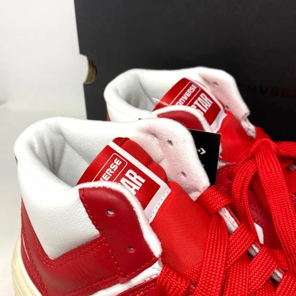 Converse Weapon CX Varsity Leather Shoes Women's Red White Mid Sneakers 172355C - Picture 9 of 11